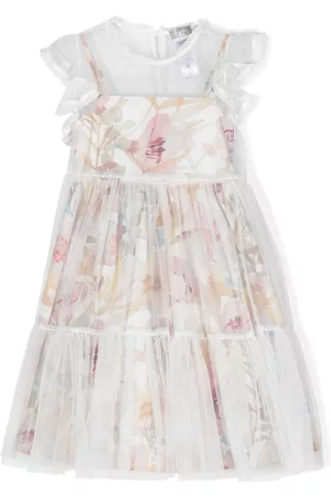 Il gufo Vestido de tul con estampado floral