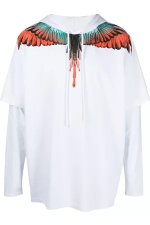 MARCELO BURLON Sudadera con capucha y pájaro estampado