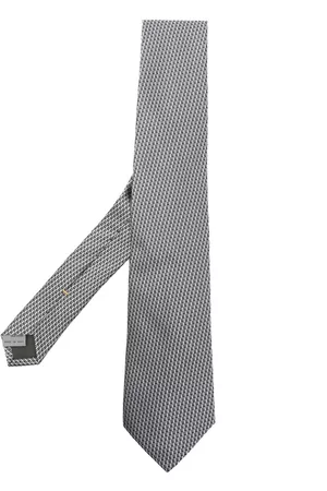 CANALI Hombre Corbatas y corbatín - Metallic check-pattern silk tie