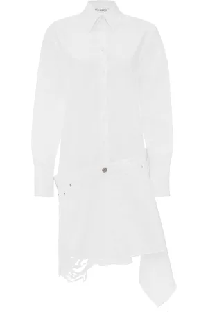 J.W.Anderson Vestido camisero asimétrico con efecto envejecido