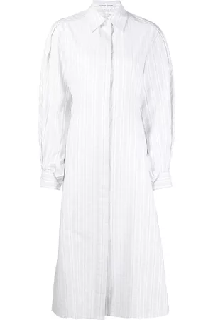 Victoria Beckham Vestido camisero a rayas verticales