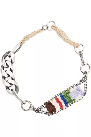 NICK FOUQUET Pulsera bordada con cadena en contraste