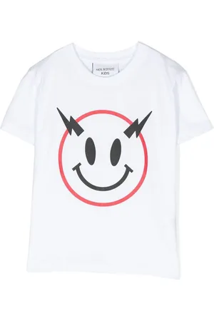 Neil Barrett Camiseta con motivo de carita sonriente
