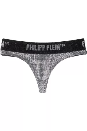 Philipp Plein Tanga con aplique de cristal