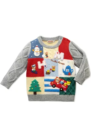 Miki House Jersey de punto Animal Friends con diseño patchwork