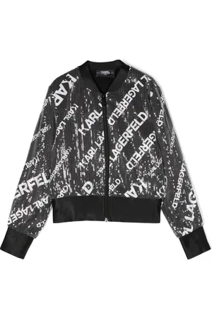 Karl Lagerfeld Chaqueta bomber con logo y lentejuelas