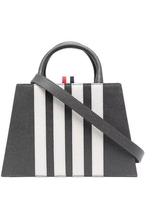 Thom Browne Bolso shopper con aplique a rayas