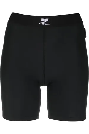 Courrèges Pantalones cortos biker con logo estampado