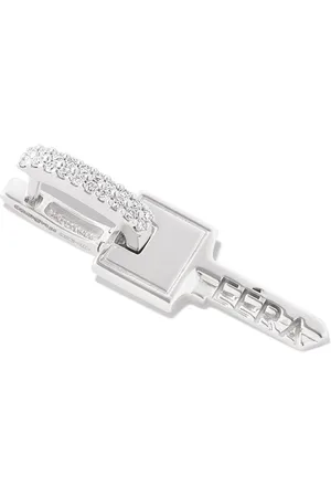 Eera Pendiente Key Drop en oro blanco de 18kt con diamantes