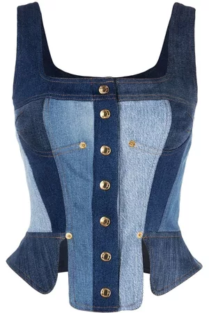 Marine Serre Top tipo bustier vaquero