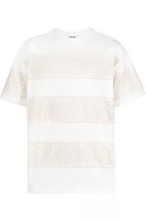 Msgm Camiseta con paneles de malla