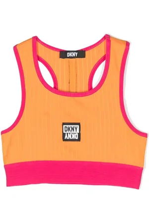 DKNY Top corto con parche del logo