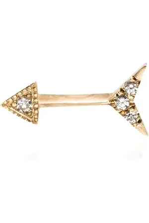Lizzie Mandler Pendiente con diseño de flecha mini en oro amarillo de 18 kt con diamantes