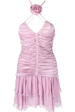 BLUMARINE Vestido corto con aplique de rosas