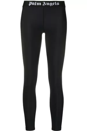 Palm Angels Leggins capri con logo en la cinturilla