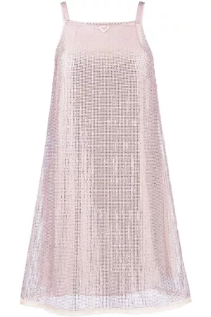 Prada Vestido corto con apliques de strass