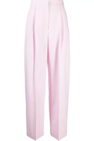 Alexander McQueen Pantalones plisados de talle alto