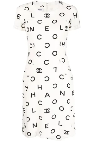CHANEL Vestido con logo Coco 1990