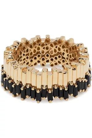 Suzanne Kalan Anillo Stacker mini en oro amarillo de 18 ct con zafiro