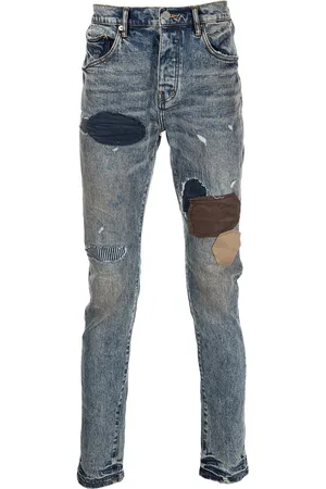 Purple Brand Vaqueros slim con diseño patchwork