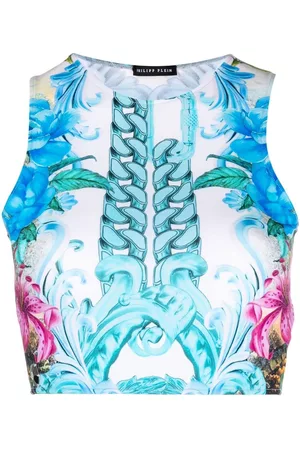 Philipp Plein Top corto con estampado Hawaii