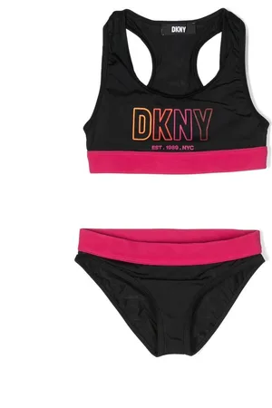 DKNY Bikini con logo estampado y espalda nadador
