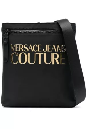 VERSACE Bolso messenger con placa del logo