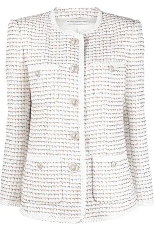Alessandra Rich Chaqueta con botones y cuello redondo