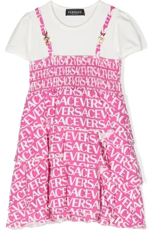 VERSACE Vestido con logo y volantes