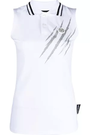 Philipp Plein Polo sin mangas con boceto estampado