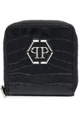 Philipp Plein Cartera mini con efecto de piel de cocodrilo