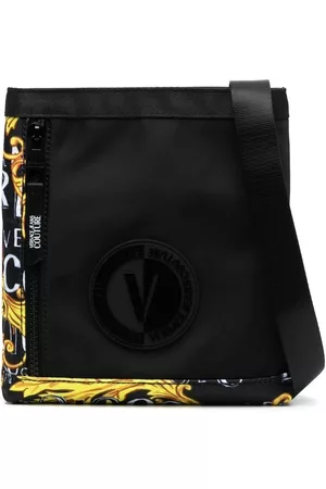 VERSACE Bolso messenger con parche del logo