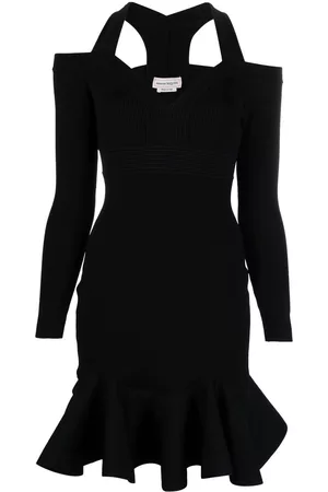 Alexander McQueen Vestido de punto corto con cuello en V