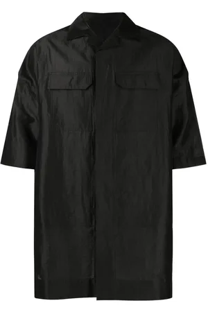 Rick Owens Camisa de manga corta con acabado brillante
