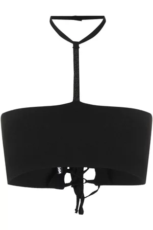 ANDREADAMO Top corto con cuello halter y cordones