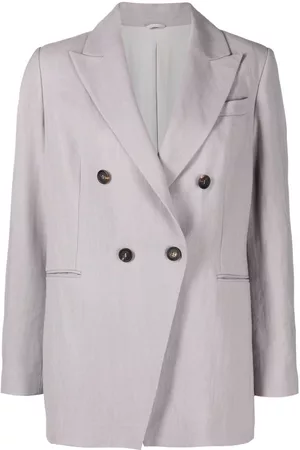 Brunello Cucinelli Chaqueta de traje con doble botonadura