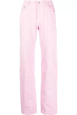 MUGLER Pantalones con costuras en espiral
