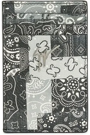 Giuseppe Zanotti Tarjetero con estampado bandana y logo