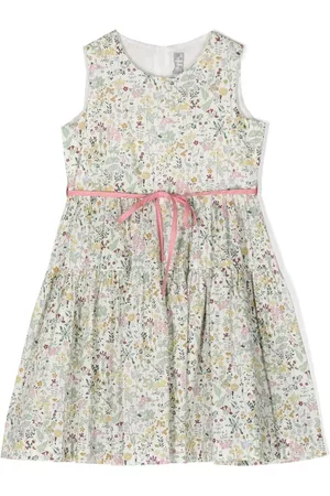 Il gufo Vestido con estampado floral y pliegues