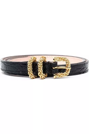 By Far Croc-effect leather belt