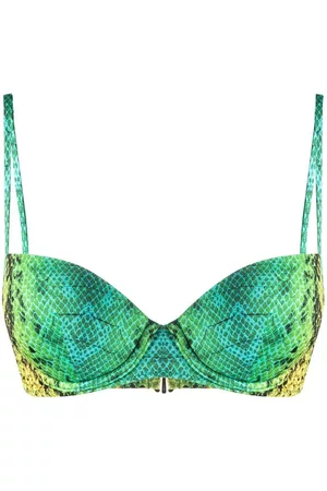 Noire Swimwear Top de bikini con estampado de piel de serpiente