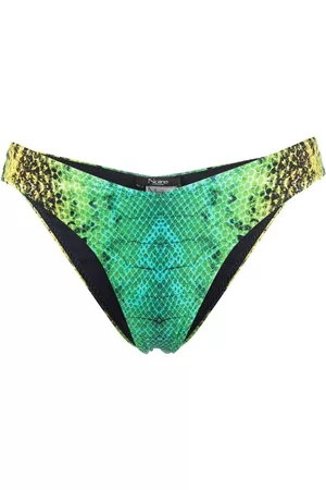 Noire Swimwear Bragas de bikini con estampado de piel de serpiente