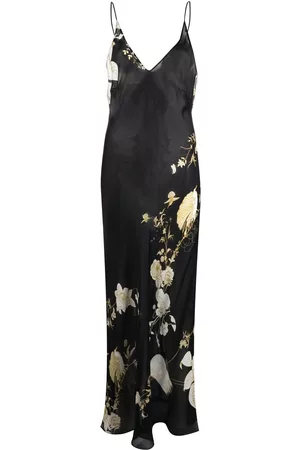 CARINE GILSON Vestido tipo camisola largo con estampado floral