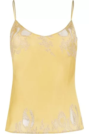 CARINE GILSON Camisola de seda con paneles de encaje