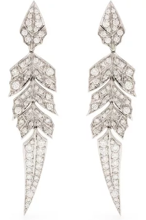 STEPHEN WEBSTER Pendiente Magnipheasant en oro blanco de 18kt con diamante
