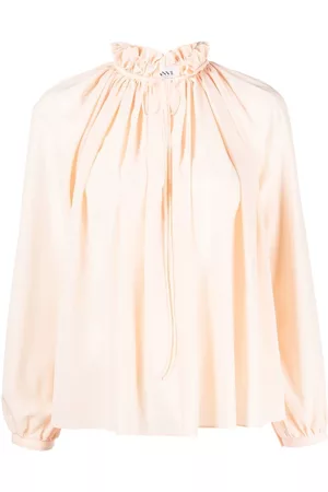 Lanvin Blusa con cuello plisado