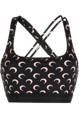 Marine Serre Top corto con estampado Crescent Moon