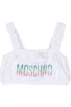 Moschino Top de bikini con logo bordado