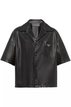 Prada Camisa bowling de piel de napa