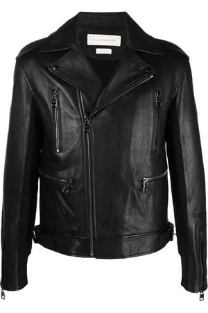 Alexander McQueen Chaqueta bomber con ribete de cuero